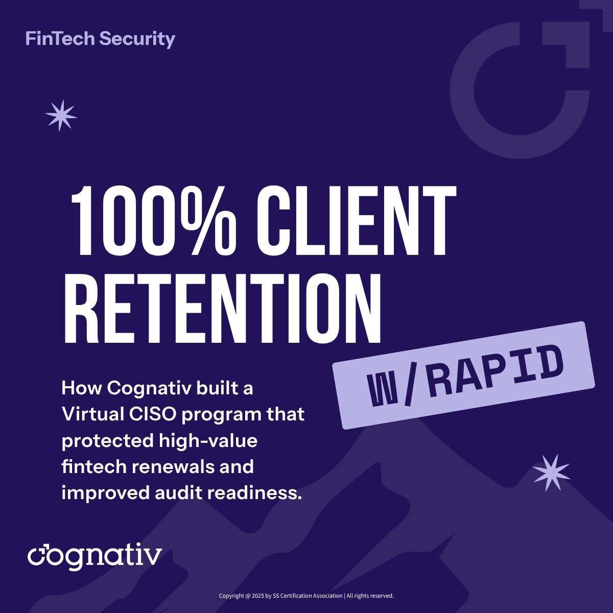 Cognativ fintech security case study cover for 100 percent client retention