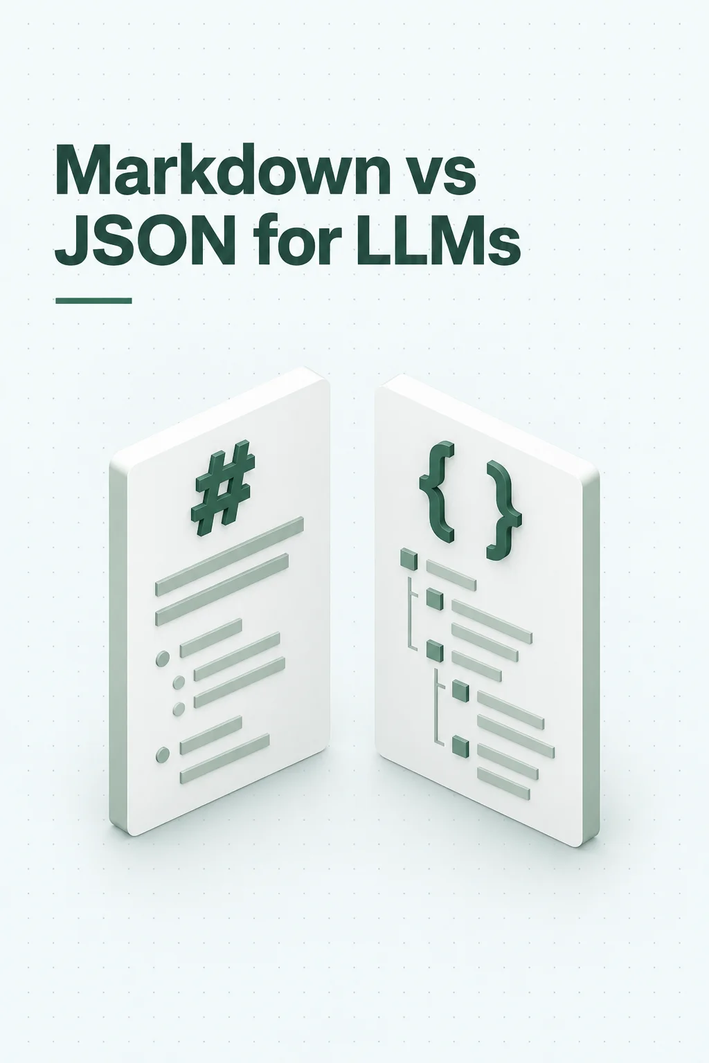 Markdown vs JSON for LLMs cover