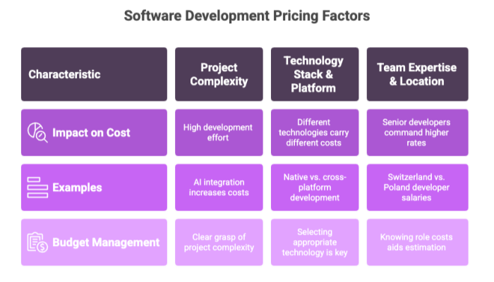 Software Development Pricing Factors