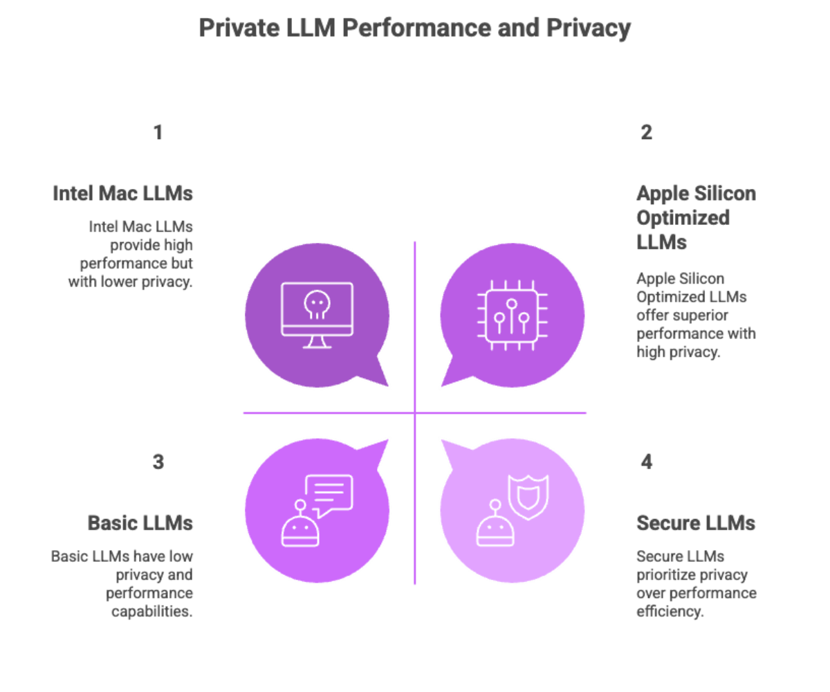 Private LLM Performance and Privacy