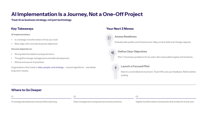 ai implementation as a strategic journey with key steps and long term success factors
