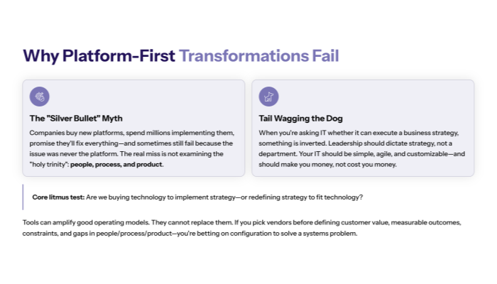 Why platform-first transformations fail?