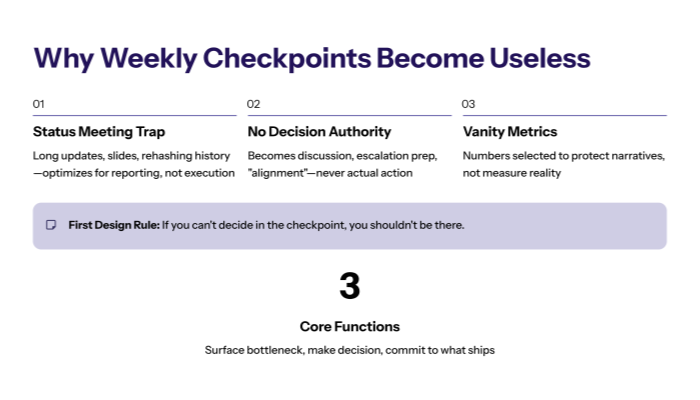 Why weekly checkpoints become useless? (and how to prevent it)