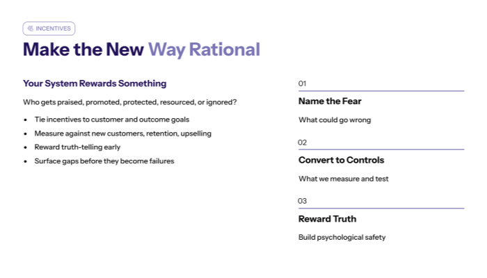 Incentives: Make the New Way the Rational Choice