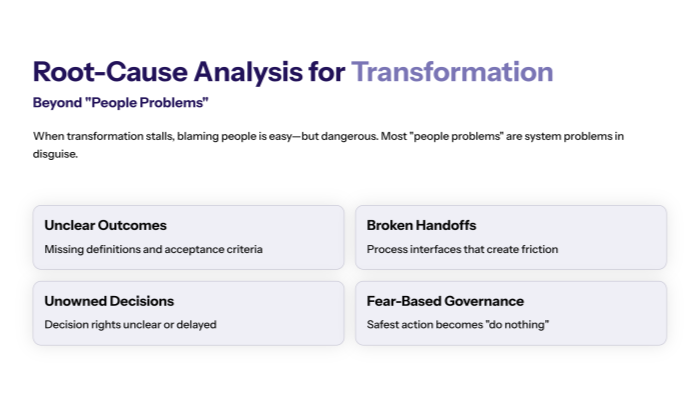 Root-Cause Analysis for Transformation: Beyond “People Problems”
