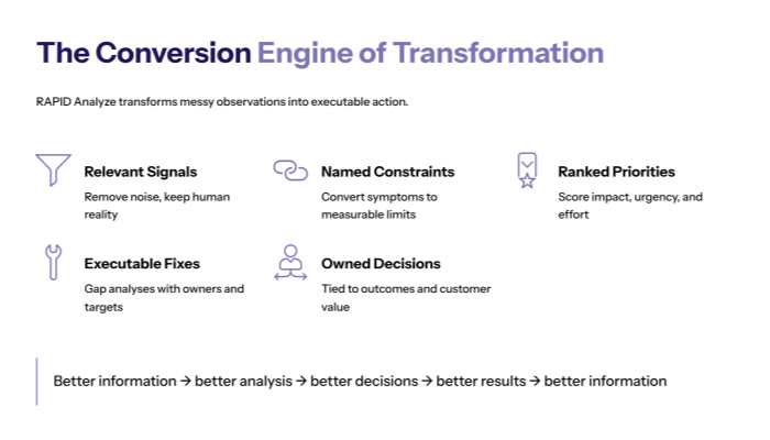 APID Analyze is the conversion engine of transformation.