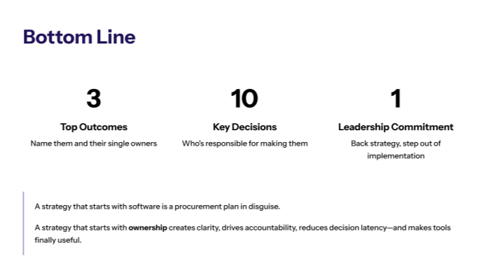 Week-by-week: establish baseline, then empower execution