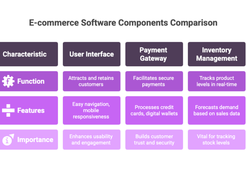 E-commerce Software Components Comparison