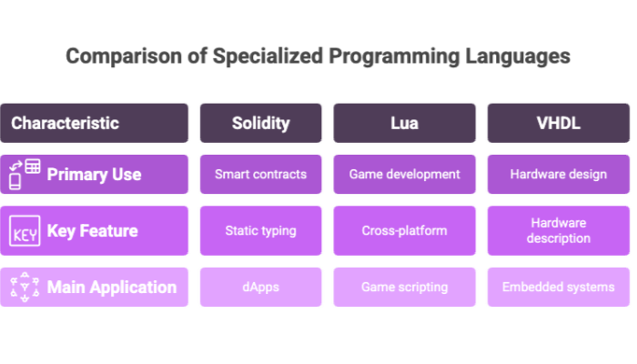 Comparison of Specialized Programming Languages