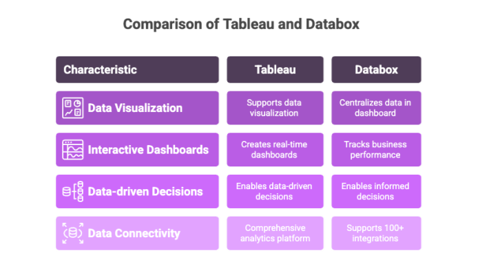 Comparison of Tableau and Databox