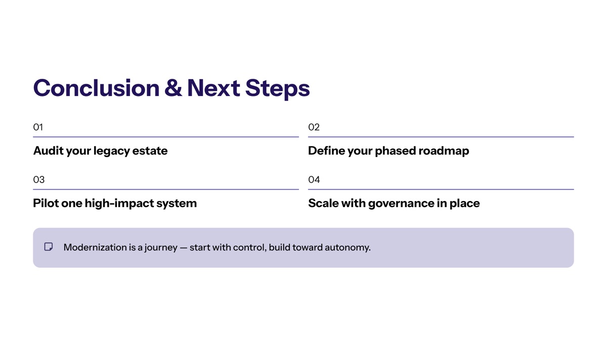 Conclusion and Next Steps section visual