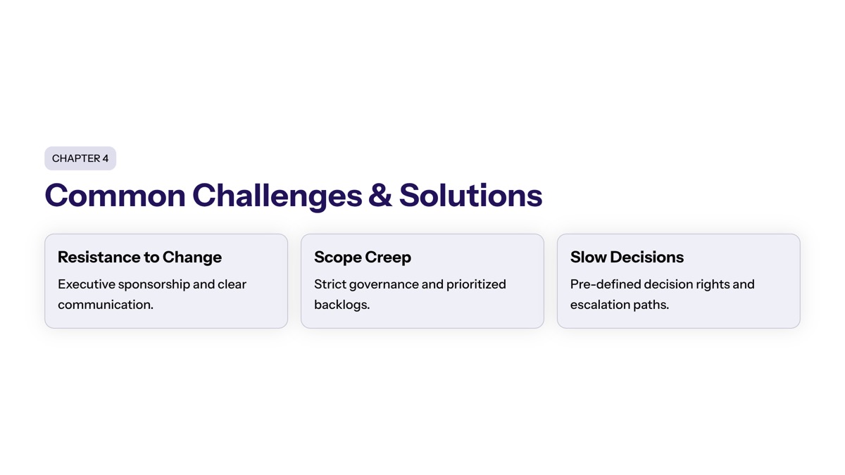 Common Challenges and Solutions in Rapid Transformation section visual