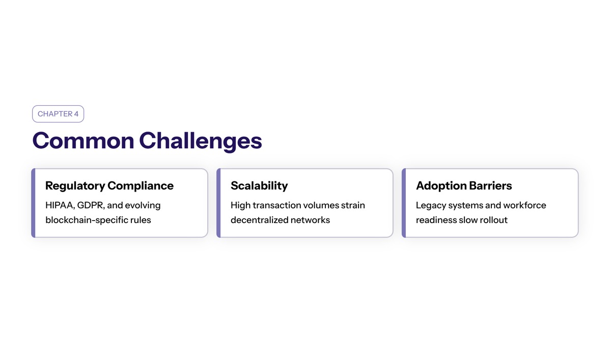 Common Challenges in Web3 Healthcare Development section visual