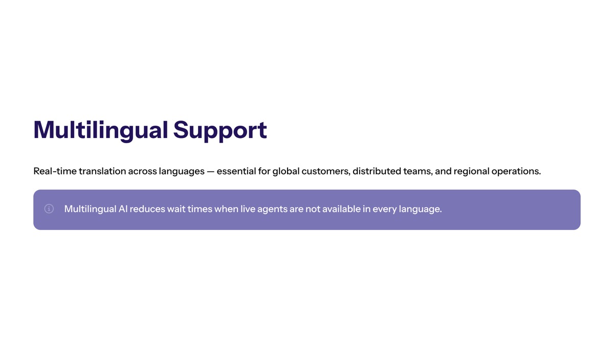 Conversational AI for customer support visual for Multilingual Support