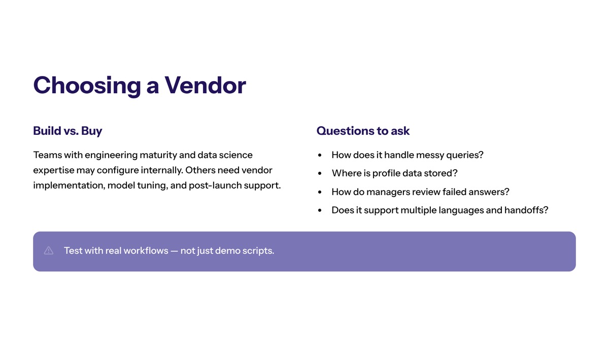 Conversational AI for customer support visual for Choosing an AI for Customer Service Vendor